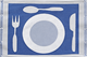 Table mat Plate Blue