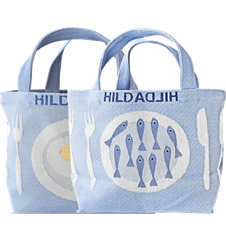 Tote XS  Lunch Egg & Fish Blue