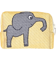 Kulturbeutel 12cm Elefant Gelb