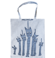 Tote bag Small Cats Blue