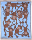 Kinderdecke Affen Blau
