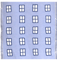 Tissu 45cm Fenêtre Bleu