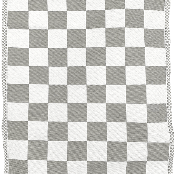 Fabric 45 cm Check Grey White
