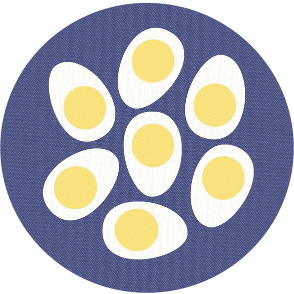 Pot mat Eggs Blue