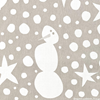 Fabric 145cm Snowman Grey
